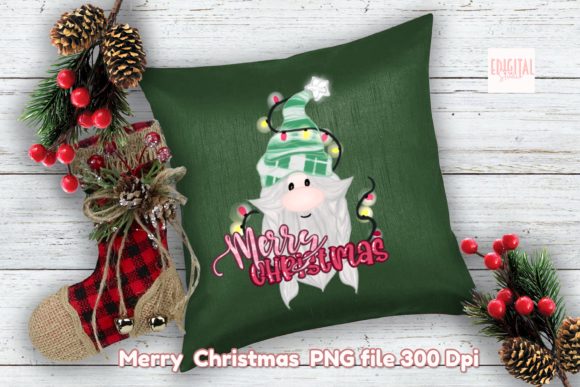 4 Green Gnome Mask Merry Christmas Print Templates