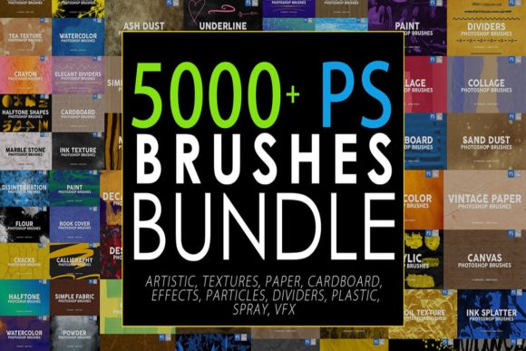 5000 Photoshop Stamp Brushes Bundle