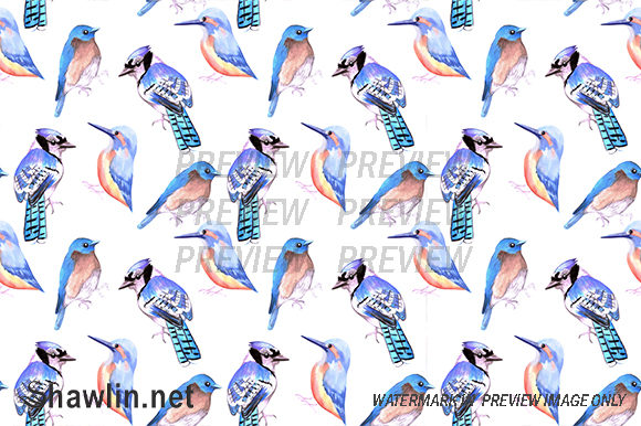 Birds in Shades of Blue Patterns
