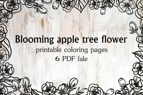 Blooming Apple Tree Flowers and Coloring Pages Amp