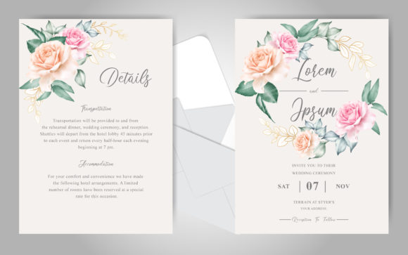 Elegant Floral Wedding Invitation Card and Print Templates