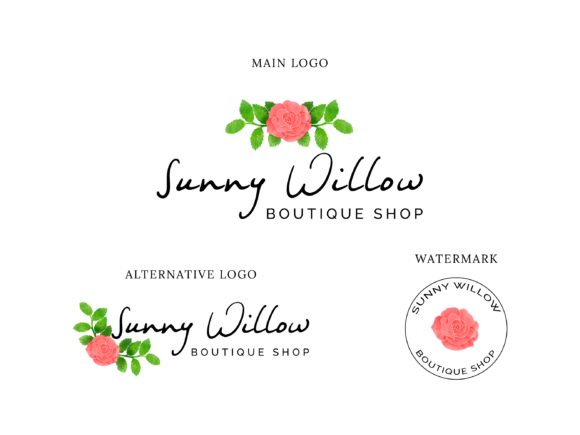 Flower Shop Logo, Rose Logo Design