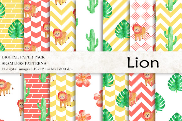 Lion Digital Papers, Animal Patterns