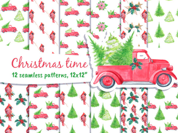 Merry Christmas Seamless Patterns