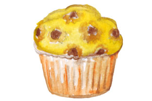Muffin in Watercolor Style for Food Amp