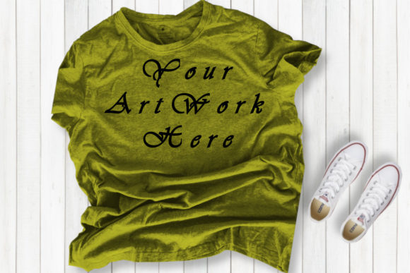 Olive T-shirt Mockup, White Background