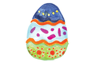 Painted Easter Egg in Watercolor