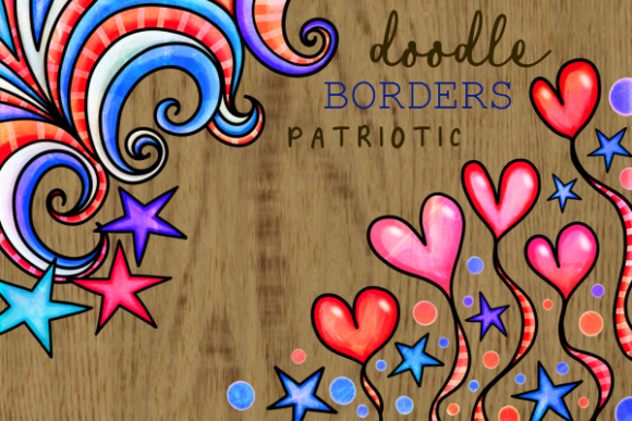 Patriotic American July Fourth Borders and Backgrounds
