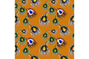 Pattern of Colorful Peacock Feathers and Patterns