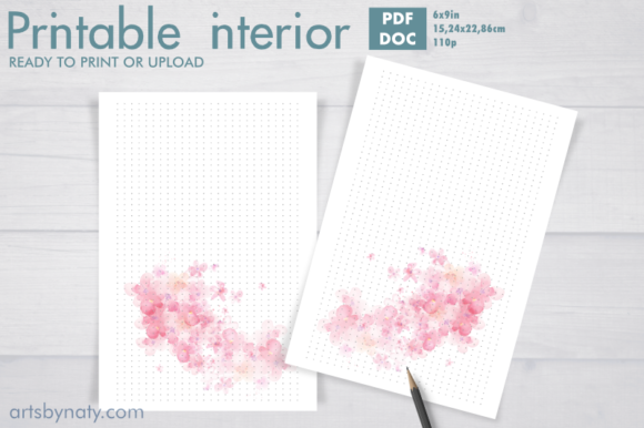 Pink Floral Feminine Bujo KDP Interior