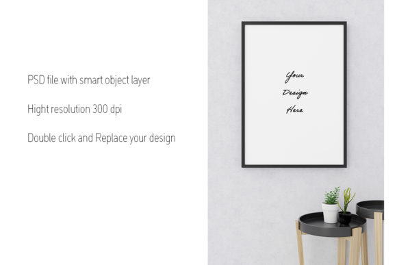 Portrait Poster Frame Mockup 4 for Frames Amp