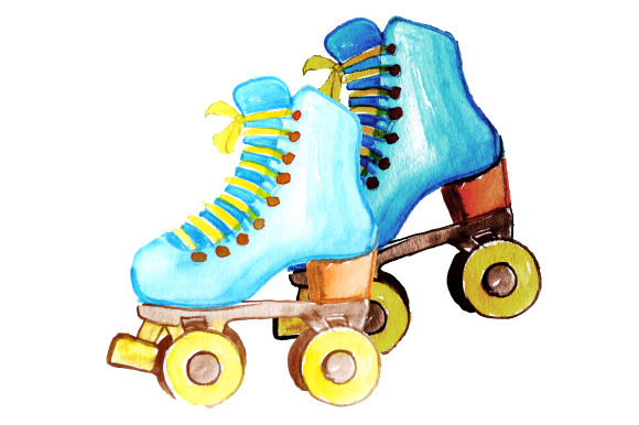 Roller Skates in Watercolor Hobbies