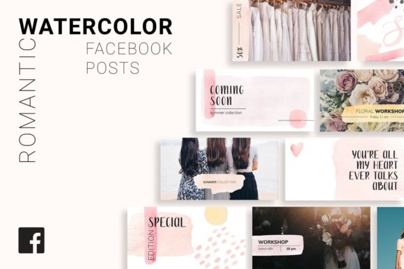 Romantic Facebook Posts and Graphic Templates