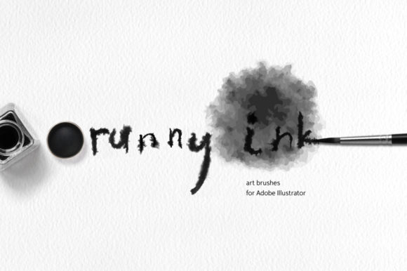 Runny Ink Brushes for Illustrator